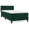 vidaXL Cama box spring con colch&oacute;n terciopelo verde oscuro 80x200 cm