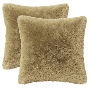 vidaXL Coj&iacute;n con almohada HEERLEN 2 uds. Gris Claro Fleece PV