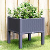 vidaXL Jardinera con patas PP azul gris 40x40x42 cm