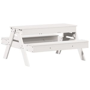 vidaXL Mesa de p&iacute;cnic con arenero de ni&ntilde;os madera maciza pino blanco