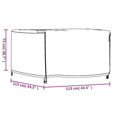 vidaXL Cubierta de muebles de jardín 420D impermeable 113x113x73 cm