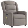 vidaXL Sill&oacute;n de masaje reclinable de tela gris taup&eacute;