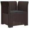 vidaXL Sill&oacute;n Individual con Coj&iacute;n Apariencia de Ratan PP Marr&oacute;n