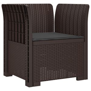 vidaXL Sill&oacute;n Individual con Coj&iacute;n Apariencia de Ratan PP Marr&oacute;n