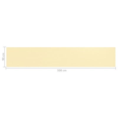 vidaXL Toldo para balcón HDPE beige 90x500 cm
