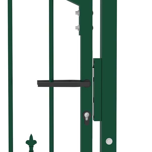 vidaXL Puerta de valla con picos acero verde 104x97 cm