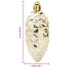 vidaXL Bola de Piña de Navidad 40 pcs Dorado Plástico