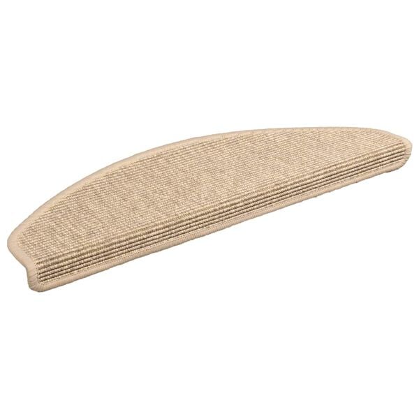 vidaXL Felpudos para escaleras 15 uds 65x21x4 cm Beige Claro Semicircular Grande