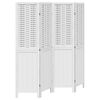 vidaXL Biombo separador de 4 paneles madera maciza Paulownia blanco