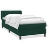vidaXL Cama box spring con colch&oacute;n terciopelo verde oscuro 80x220 cm