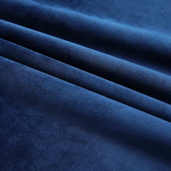 vidaXL Cortinas opacas ganchos 2 pzas terciopelo azul oscuro 140x175cm