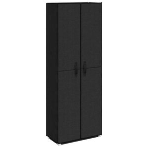 vidaXL Zapatero de tela con funda negro 60x30x166 cm