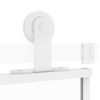 vidaXL Puerta corredera vidrio templado y aluminio blanca 76x205 cm