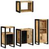 vidaXL Juego de muebles de ba&ntilde;o con caj&oacute;n 4 pcs Madera de mango maciza