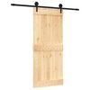 vidaXL Puerta Corredera Natural y negro 90 x 210 cm