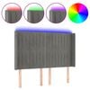 vidaXL Cabecero con LED de terciopelo gris claro 147x16x118/128 cm