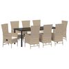 vidaXL Conjunto de Comedor de Jard&iacute;n 9 pcs Beige rat&aacute;n sint&eacute;tico