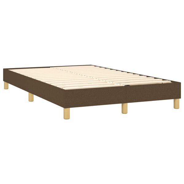 vidaXL Estructura de cama con somier tela marrón oscuro 120x200 cm