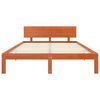 vidaXL Estructura de cama con cabecera Marr&oacute;n cera 135 x 190 cm