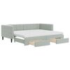 vidaXL Sof&aacute; cama nido con cajones terciopelo gris claro 90x200 cm