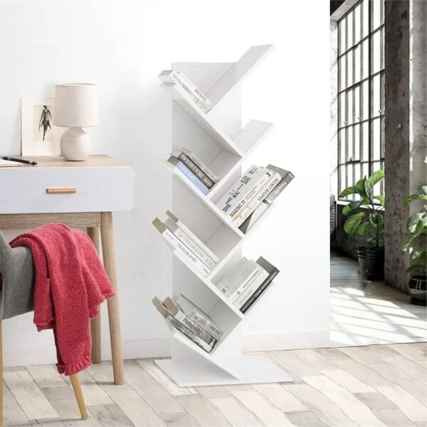 FMD Estanter&iacute;a geom&eacute;trica de pie blanca