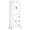 vidaXL Aparador alto madera contrachapada blanco 69,5x34x180 cm