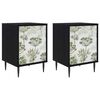 vidaXL Mesa de noche GOTHA 2 uds. Roble Negro 36 x 33 x 51 cm