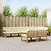 vidaXL Conjunto de sof&aacute;s de exterior con coj&iacute;n 8 pcs Natural y Crema