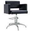 vidaXL Silla de sal&oacute;n de belleza cuero sint&eacute;tico negro