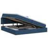 vidaXL Cama de almacenamiento LED con colch&oacute;n Azul 200 x 200 cm Tela