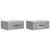 vidaXL Mesita de Noche de Pared 2 pcs Gris Hormig&oacute;n 49 x 34,5 x 20 cm