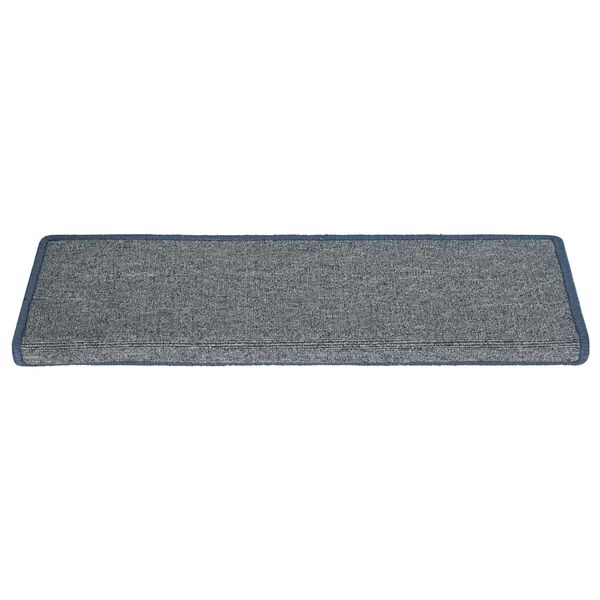 vidaXL Alfombrillas para escaleras 30 unidades 65x21x4 cm Gris claro y azul Borde rectangular