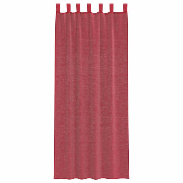 vidaXL Cortinas de gasa con trabillas 2 uds rojo vino 140x260 cm