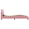 vidaXL Estructura de cama sin colch&oacute;n Hanko terciopelo rosa 100x200 cm