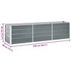 vidaXL Arriate de jardín de acero galvanizado gris 240x40x45 cm
