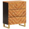 vidaXL Mueble auxiliar madera maciza mango marr&oacute;n/negro 60x33,5x75 cm