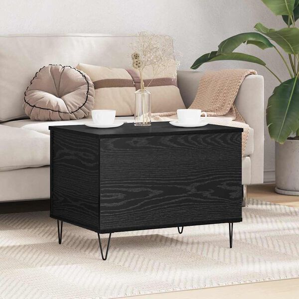 vidaXL Mesa de Caf&eacute; Roble Negro 60 x 44,5 x 45 cm Madera contrachapada