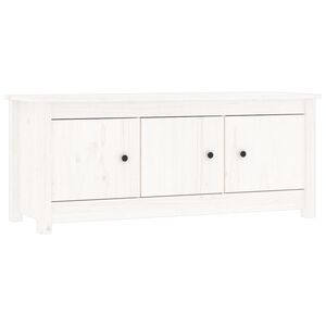 vidaXL Zapatero de madera maciza de pino blanco 110x38x45,5 cm
