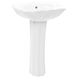 vidaXL Lavabo de pie de cer&aacute;mica blanco 580x510x200 mm
