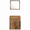 vidaXL Juego de muebles de ba&ntilde;o con puerta 4 pcs Madera envejecida