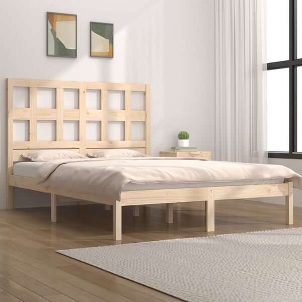 vidaXL Estructura de cama sin colch&oacute;n madera maciza de pino 180x200 cm
