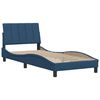 vidaXL Estructura de cama sin colch&oacute;n Hanko tela azul 90x190 cm