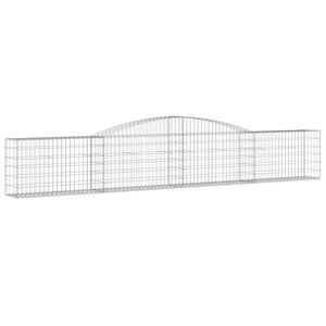 vidaXL Cesta de gaviones forma arco hierro galvanizado 400x30x60/80 cm