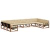 vidaXL Conjunto de sof&aacute;s de exterior 10 uds. Natural y Beige