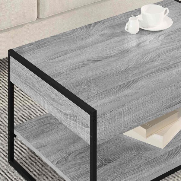vidaXL Mesa de Caf&eacute; Gris Sonoma 80 x 50 x 40 cm Madera contrachapada