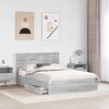 vidaXL Cama con almacenamiento con cabecera Gris Sonoma 160 x 200 cm