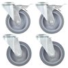 vidaXL Ruedas giratorias con agujero pasador 4 unidades 100 mm