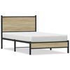 vidaXL Estructura de cama sin colch&oacute;n metal roble Sonoma 100x200 cm
