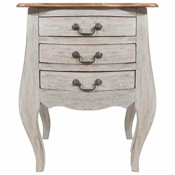 vidaXL Mesita de noche de madera maciza de caoba 48x35x64 cm