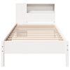 vidaXL Cama con estantería sin colchón madera maciza blanco 90x200 cm